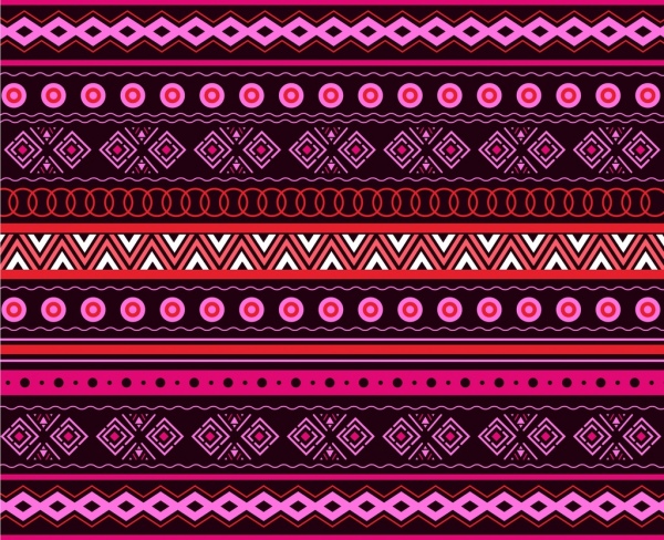 Plantilla de patrón de diseño tribal rosa repitiendo
