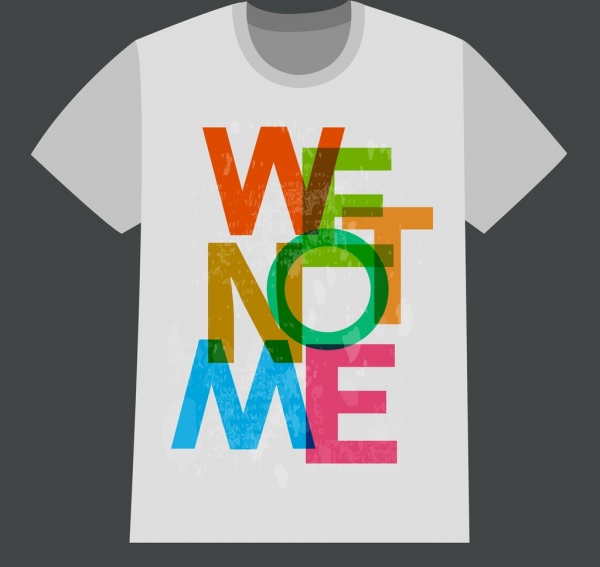camiseta diseño joven palabras colorida decoración