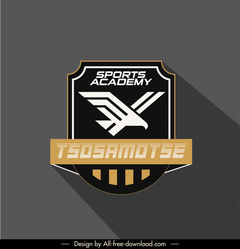 tsosamotse academia deportiva logotipo plantilla águila contorno marco textos diseño plano