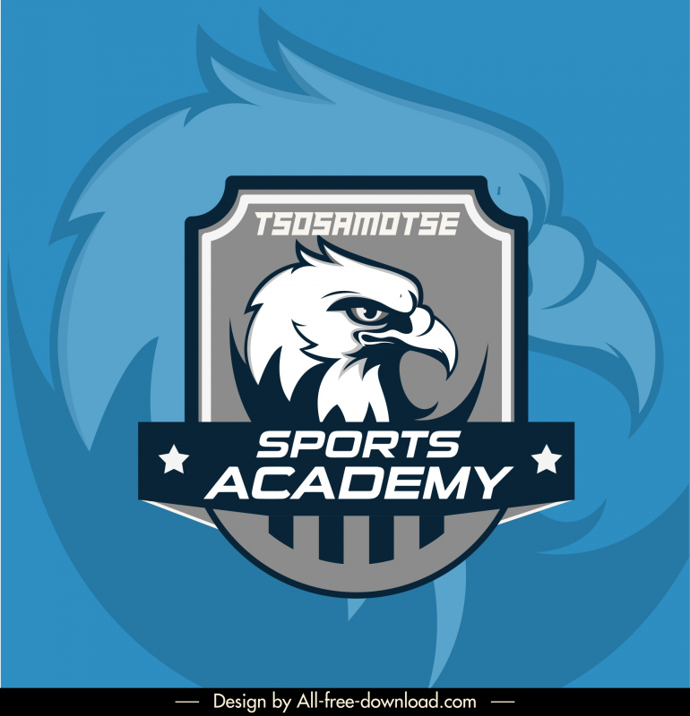 tsosamotse plantilla de logotipo de academia deportiva elegante contorno de cara de águila