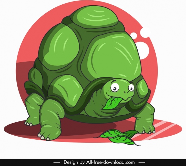 Kaplumbağa hayvan simgesi sevimli çizgi film karakteri kroki