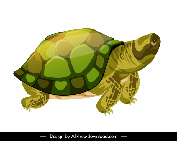 kura-kura ikon mengkilap berwarna-warni sketsa