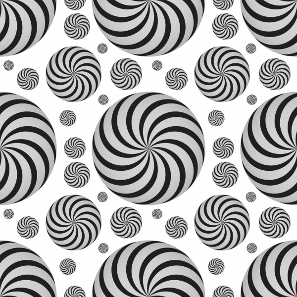 les cercles noirs twist de fond gris répéter l'illusion d'icônes