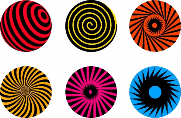 Torça os círculos ícones plana colorida decoração
