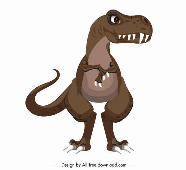 tyrannousaurus dinosaurus ikon berwarna kartun sketsa