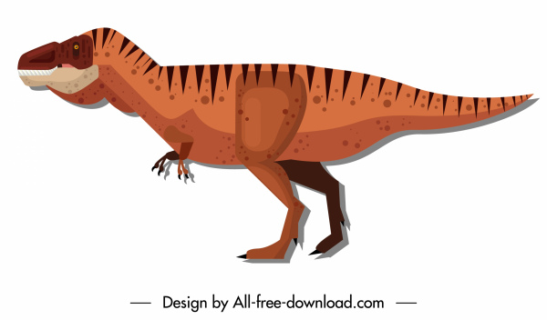 ไอคอน tyrannousaurus rex ไดโนเสาร์ออกแบบคลาสสิกแบนสี