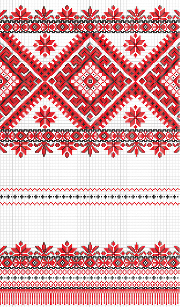 Ukraine Style Fabric Ornaments Vector Graphics