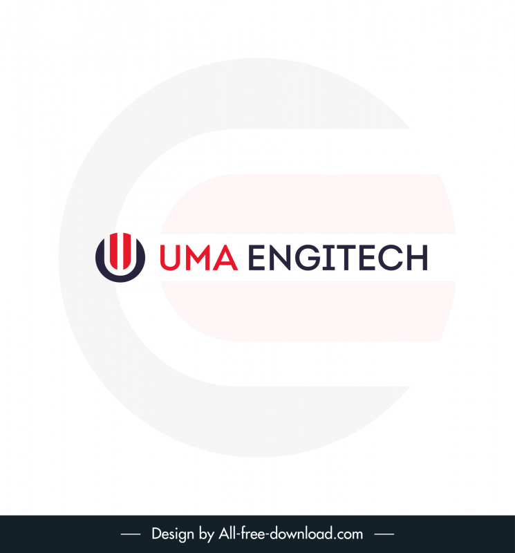 UMA ENGITECH Logo-Vorlage flach modern elegant verschwommenes Design