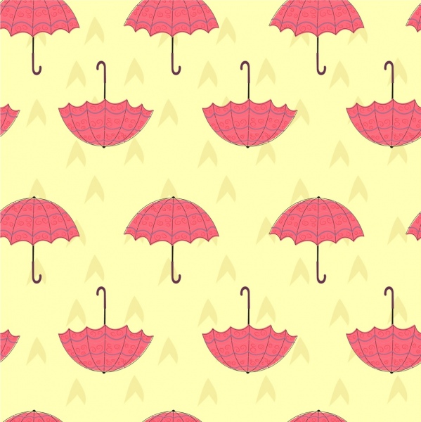 Yinelenen dekorasyon renkli şemsiye arka plan