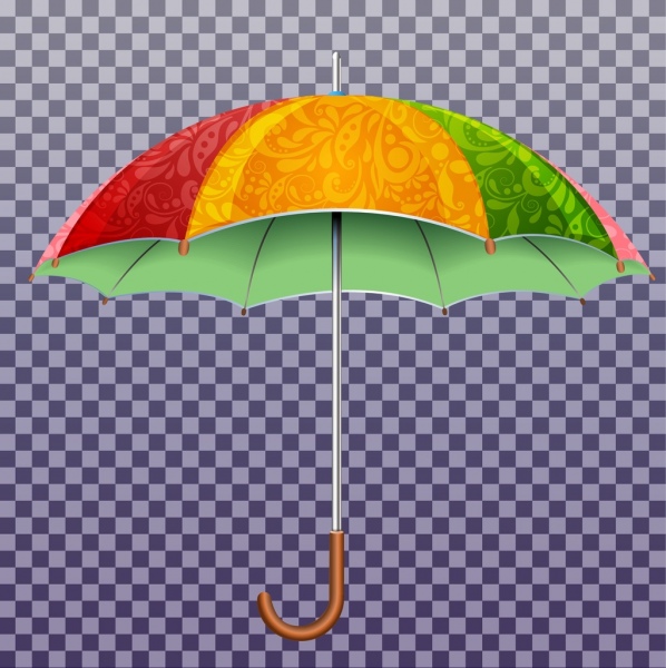 parasol ikona kolorowy 3d