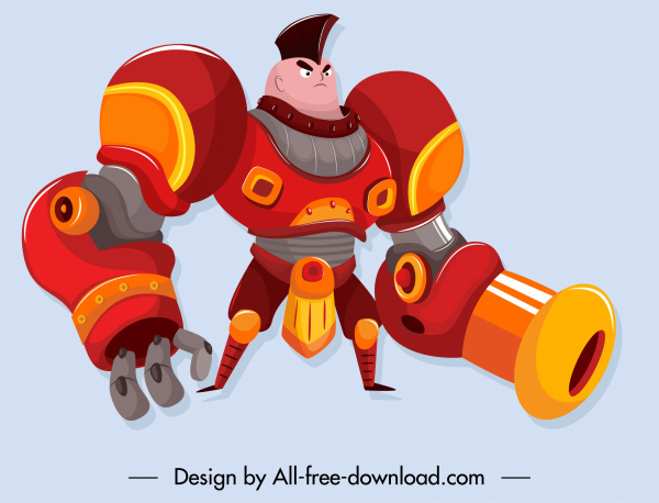 우주 군인 아이콘 로봇 갑옷 장식 만화 캐릭터