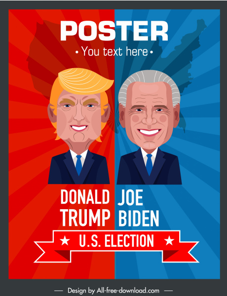 usa el cartel de la elección candidato dibujo diseño de dibujos animados