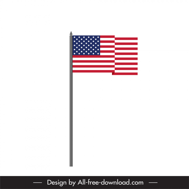 ícone da bandeira dos EUA esboço 3d moderno