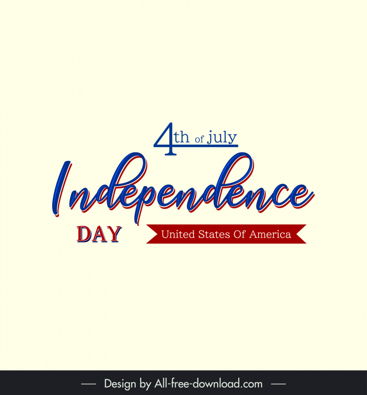 Usa Independence Day backdrop textos caligráficos decoración de la cinta