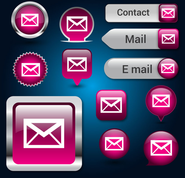 Interfaz de usuario botones de diseño con fondo del email