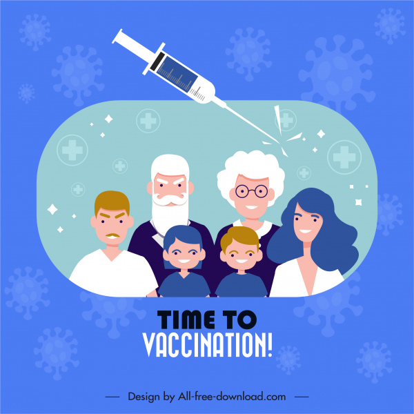 plantilla de banner de vacunación plantilla de aguja de inyección de la comunidad boceto