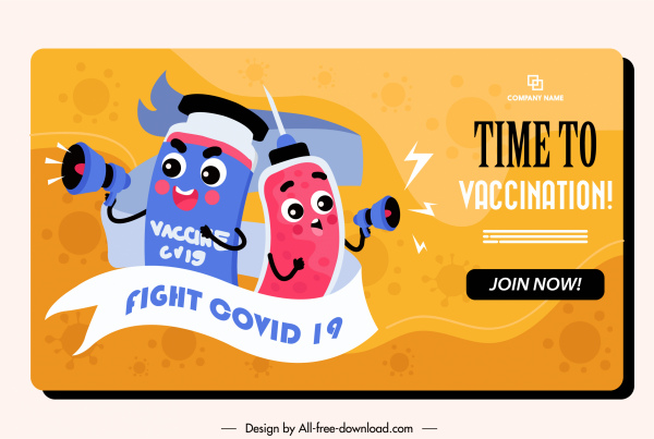 aşı poster şablonu komik stilize tıbbi elemanlar kroki