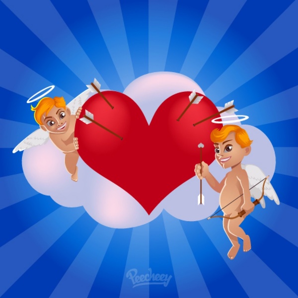 ilustração de anjos dos namorados
