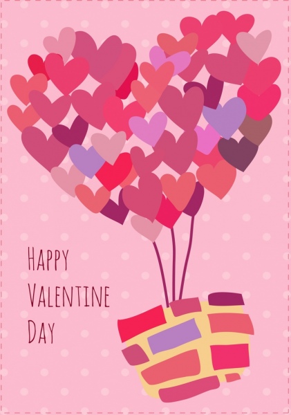 Valentine banner diseño dibujo hecho a mano en forma de corazon