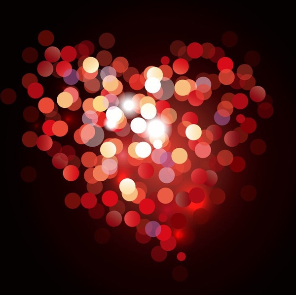 San Valentín bokeh corazón en forma de luz de fondo