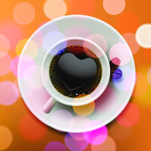 Valentine Tag Kaffee Herz Vektor Karte