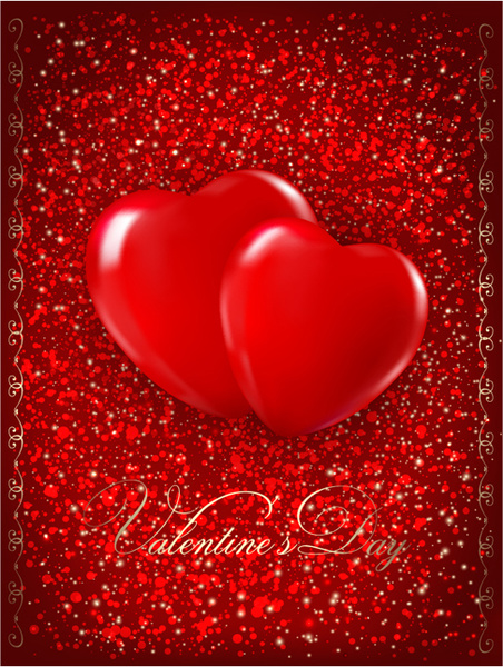 Valentine hari elemen vektor kartu