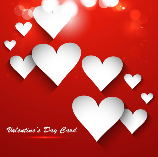 giorno di San Valentino a forma di cuore carte vettoriale