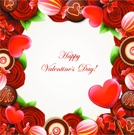 Vektor-Tag Süßigkeiten Valentinskarten