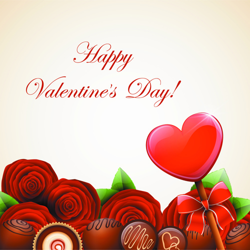 Cartoline di San Valentino giorno dolci di vettore
