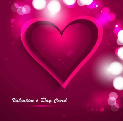 Sevgililer günü kalp tebrik kartı illüstrasyon vektör ile