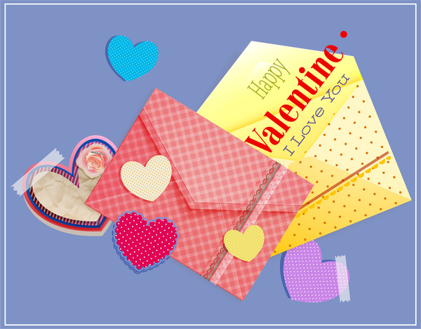 Valentine Dekor mit Herz und Umschlag