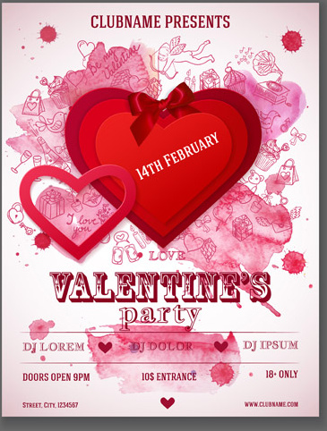 Valentine jantung poster vektor