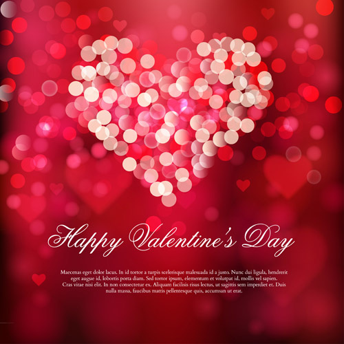 Valentine merah latar belakang dengan jantung mengkilap vektor