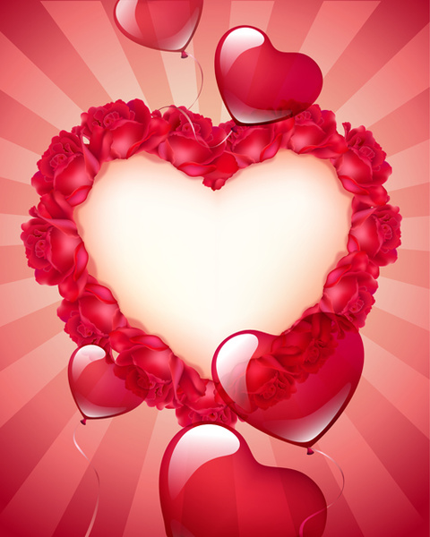 Valentine hati merah latar belakang vektor kreatif