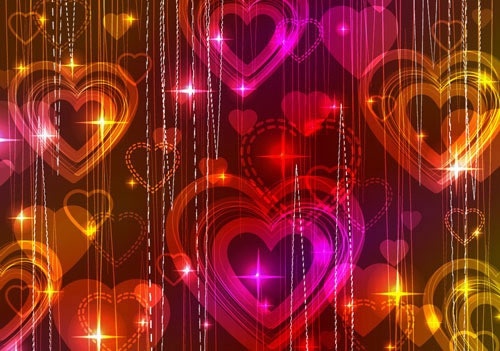 День Святого Валентина39s день сердца в форме векторный звездный свет