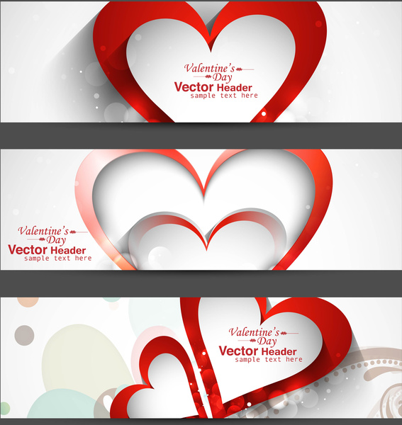 Fondo de vector blanco brillante encabezado colorido día de San Valentín