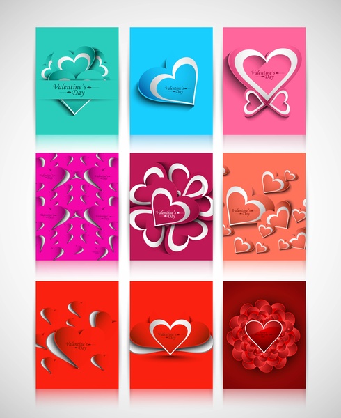 hari kasih sayang brosur latar belakang template koleksi presentasi colorful desain vektor ilustrasi