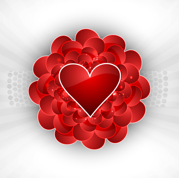 parlak renkli kalp tasarlamak için Sevgililer günü kartı