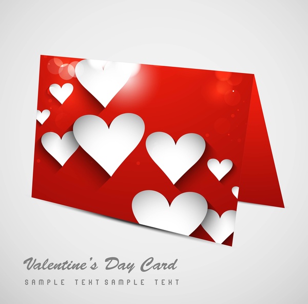 Valentinstag Karte für glänzende bunte Herzen Design-Darstellung