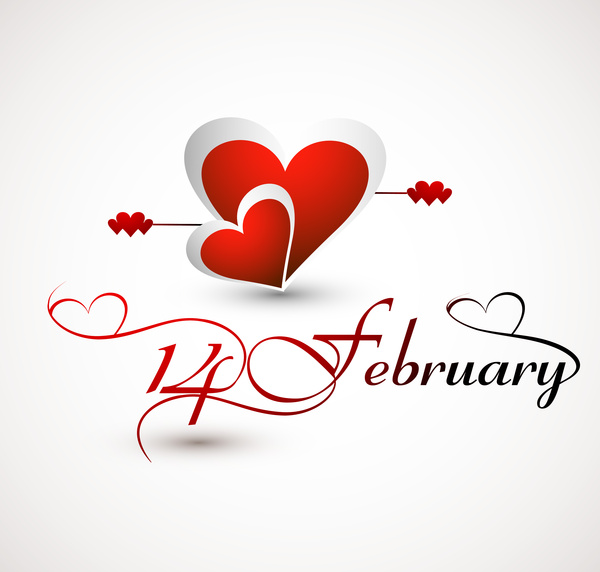 El día de San Valentín tarjeta con corazones de colores concepto background vector