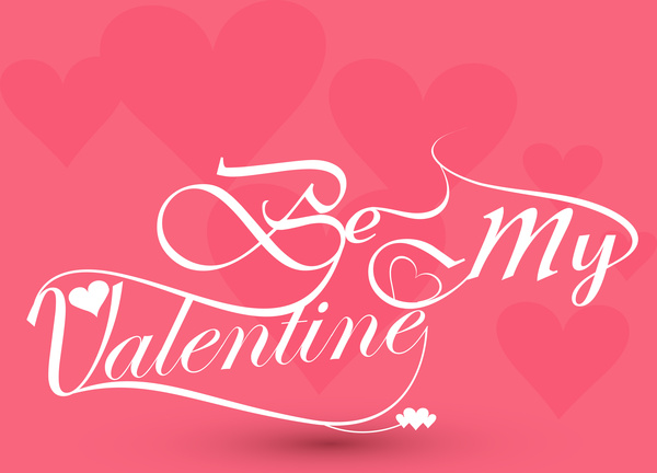 Dia de San Valentin tarjetas con letras texto hermoso diseño vector