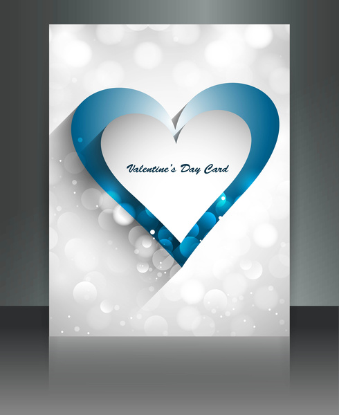 hari kasih sayang untuk brosur template jantung latar belakang Floral vector