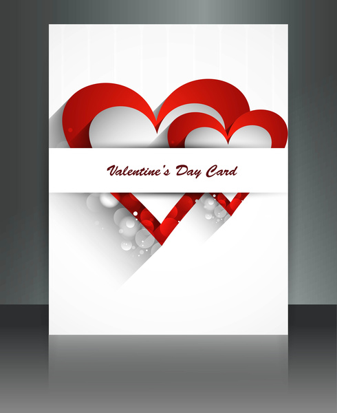 dia de São Valentim para brochura modelo coração fundo colorido vector