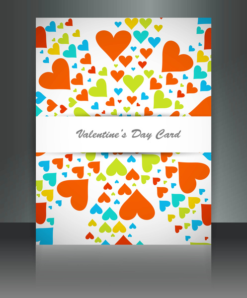 dia de São Valentim para brochura modelo coração fundo colorido vector
