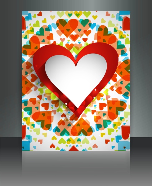 Valentinstag für Broschüre Vorlage Herz Hintergrund bunt Vektor