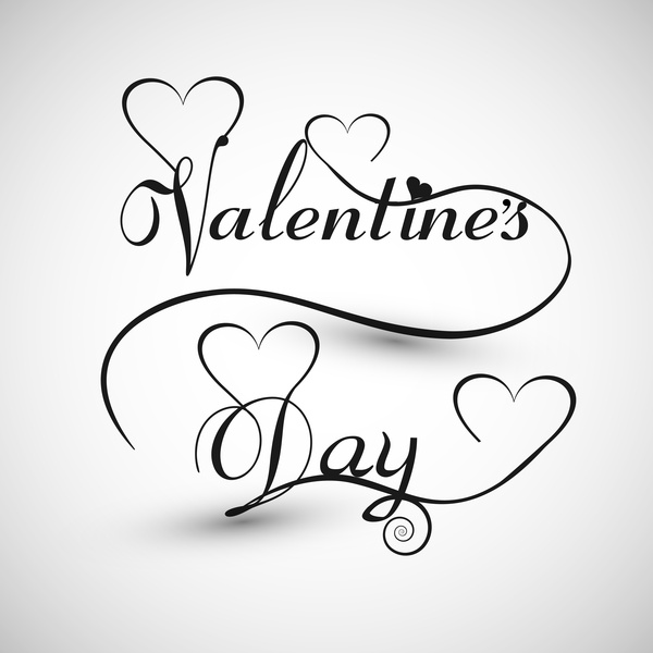 metin tasarım kart vektör yazı için Sevgililer günü kalp