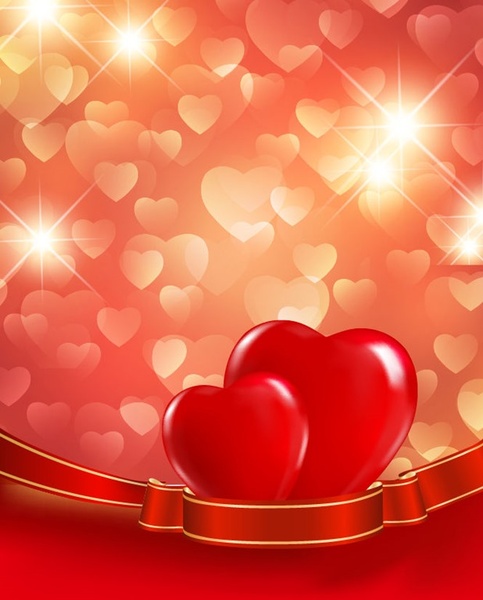 hari kasih sayang cinta merah latar belakang vektor ilustrasi