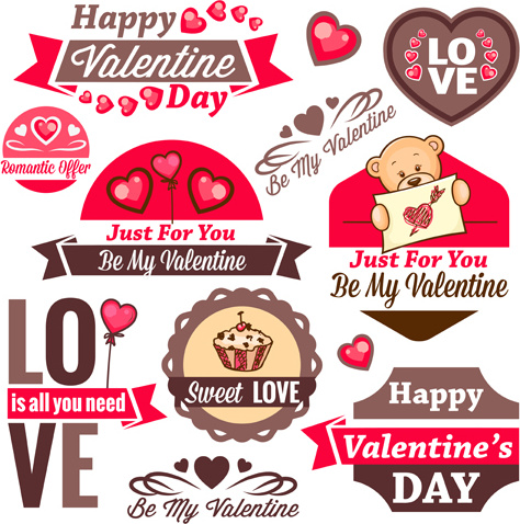 etiquetas romántico día de San Valentín
