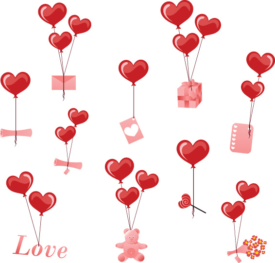 día de San Valentín romántico ornamentos vectoriales