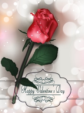 Valentinstag rose Karten Design Vektor